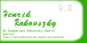 henrik rakovszky business card